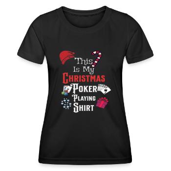 C'est ma chemise de jeu de poker de Noël - T-shirt sport Femme - noir - Devant - AI Model Female 172 light (172cm)