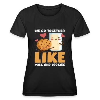 Lait et biscuits Biscuit drôle - T-shirt sport Femme - noir - Devant - AI Model Female 172 light (172cm)