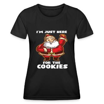 Je suis juste là pour les cookies Funny Cookie - T-shirt sport Femme - noir - Devant - AI Model Female 172 light (172cm)