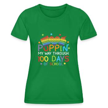 100th Day Pop Fidget Happy 100 Days Of School - T-shirt sport Femme - vert - Devant - AI Model Female 172 dark (172cm)