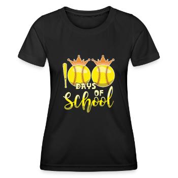 100e jour de baseball softball 100 jours d’école - T-shirt sport Femme - noir - Devant - AI Model Female 172 light (172cm)
