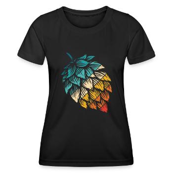 Hopfen Vintage Retro Craft Bier Motiv Liebhaber Bi - Frauen Funktions-T-Shirt - Schwarz - Vorne - AI Model Female 172 light (172cm)