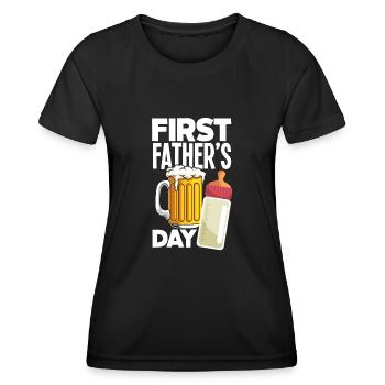 Papa Père Cadeau de la fête des pères - T-shirt sport Femme - noir - Devant - AI Model Female 172 light (172cm)
