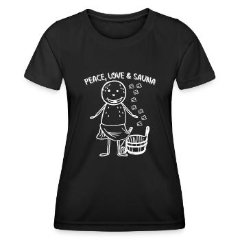 Saunieren Sauna - Frauen Funktions-T-Shirt - Schwarz - Vorne - AI Model Female 172 light (172cm)