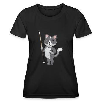Snooker Pool Billard - Frauen Funktions-T-Shirt - Schwarz - Vorne - AI Model Female 172 light (172cm)