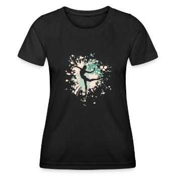 Grande éclaboussure de couleur de danse - T-shirt sport Femme - noir - Devant - AI Model Female 172 light (172cm)