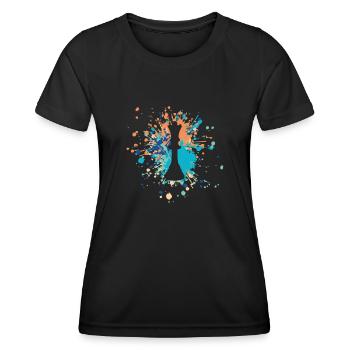 Éclaboussure de couleur de la reine des échecs - T-shirt sport Femme - noir - Devant - AI Model Female 172 light (172cm)
