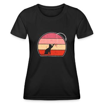 Jouets pour chats Chers amoureux des chats V-Day - T-shirt sport Femme - noir - Devant - AI Model Female 172 light (172cm)