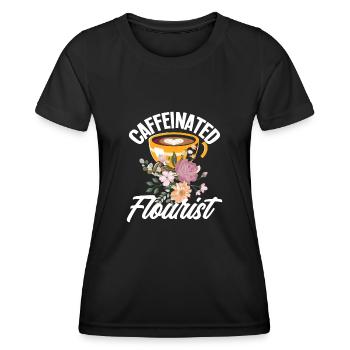 Florist Kaffee - Frauen Funktions-T-Shirt - Schwarz - Vorne - AI Model Female 172 light (172cm)