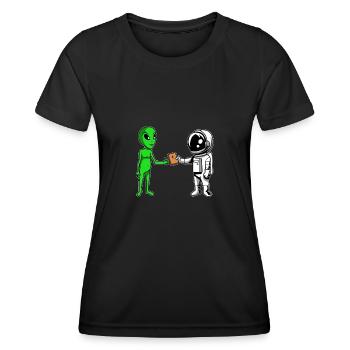 Christ Christianisme Astronaute - T-shirt sport Femme - noir - Devant - AI Model Female 172 light (172cm)