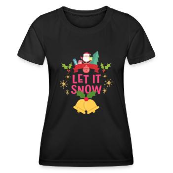 Noël Laissez la neige - T-shirt sport Femme - noir - Devant - AI Model Female 172 light (172cm)