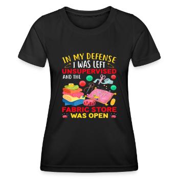 Funny Quilting Gift - Frauen Funktions-T-Shirt - Schwarz - Vorne - AI Model Female 172 light (172cm)