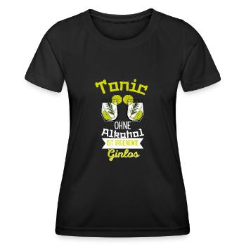 Tonic Sans alcool est en quelque sorte Ginlos Gin - T-shirt sport Femme - noir - Devant - AI Model Female 172 light (172cm)