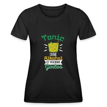 Tonic Sans alcool est en quelque sorte Ginlos Gin - T-shirt sport Femme - noir - Devant - AI Model Female 172 light (172cm)