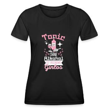 Tonic Sans alcool est en quelque sorte Ginlos Gin - T-shirt sport Femme - noir - Devant - AI Model Female 172 light (172cm)