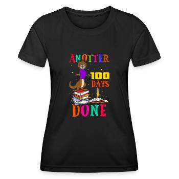 Joyeux 100e jour Done Otter 100 jours d’école - T-shirt sport Femme - noir - Devant - AI Model Female 172 light (172cm)