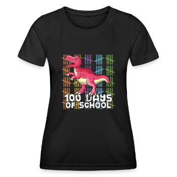 Roar School 100th Day Dinosaur 100 jours d’école - T-shirt sport Femme - noir - Devant - AI Model Female 172 light (172cm)