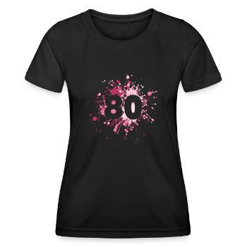 Nombre 80e éclaboussure de couleur - T-shirt sport Femme - noir - Devant - AI Model Female 172 light (172cm)