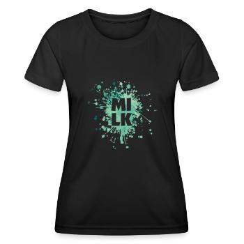 Éclaboussure de couleur de lettre de lait - T-shirt sport Femme - noir - Devant - AI Model Female 172 light (172cm)