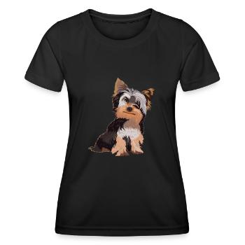 Yorkshire Terrier Yorkie Hund Geschenk - Frauen Funktions-T-Shirt - Schwarz - Vorne - AI Model Female 172 light (172cm)