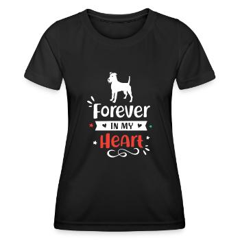 Irish Terrier Forever in My Heart - Women's Functional T-Shirt - black - Front - AI Model Female 172 light (172cm)