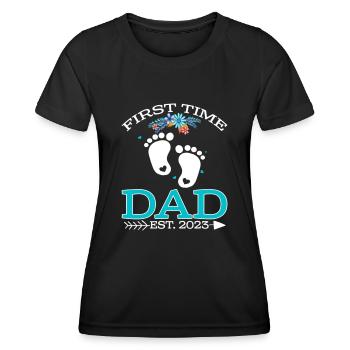 First Time Dad 2023 - Women's Functional T-Shirt - black - Front - AI Model Female 172 light (172cm)