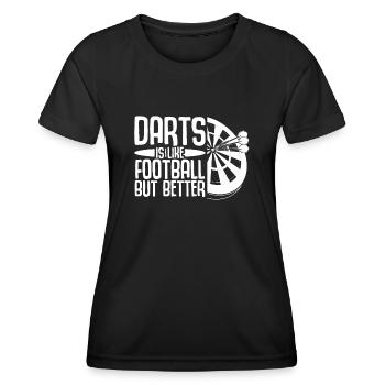 Darts Dartboard Dart - Frauen Funktions-T-Shirt - Schwarz - Vorne - AI Model Female 172 light (172cm)