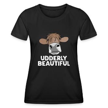 Cow Farmer Farm Cows - Women's Functional T-Shirt - black - Front - AI Model Female 172 light (172cm)