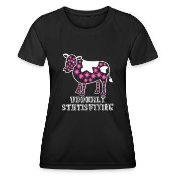 Cow Farmer Farmer Cows - Women's Functional T-Shirt - black - Front - AI Model Female 172 light (172cm)