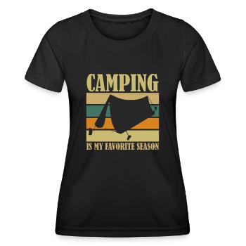 Camping Saison Camping Tente extérieure - T-shirt sport Femme - noir - Devant - AI Model Female 172 light (172cm)