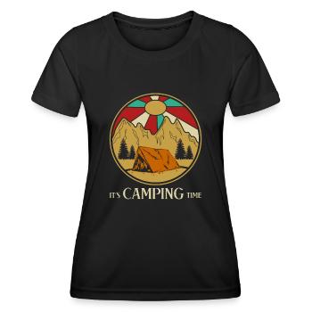 Camping Camping Tente extérieure Trekking - T-shirt sport Femme - noir - Devant - AI Model Female 172 light (172cm)