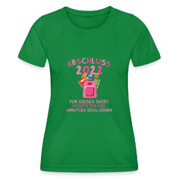 Für Das Shirt Musste Ich Unnützes Zeug Lernen - Frauen Funktions-T-Shirt - Kelly Green - Vorne - AI Model Female 172 dark (172cm)