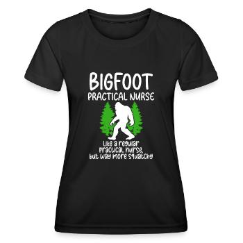 Bigfoot Party fournit une infirmière Bigfoot - T-shirt sport Femme - noir - Devant - AI Model Female 172 light (172cm)