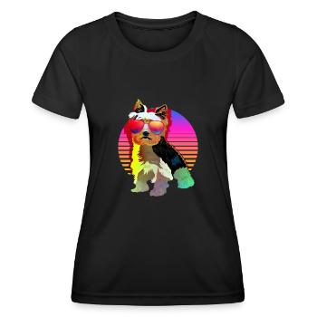Yorkshire Terrier Yorkie Hund Geschenk - Frauen Funktions-T-Shirt - Schwarz - Vorne - AI Model Female 172 light (172cm)