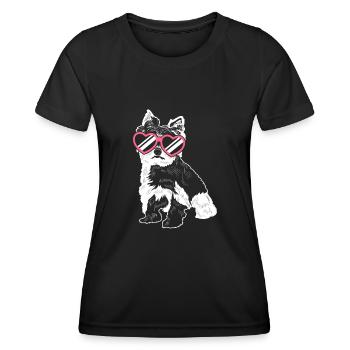 Yorkshire Terrier Yorkie Dog Cadeau - T-shirt sport Femme - noir - Devant - AI Model Female 172 light (172cm)