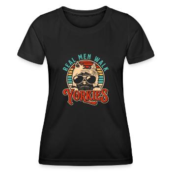 Yorkshire Terrier Yorkie Dog Cadeau - T-shirt sport Femme - noir - Devant - AI Model Female 172 light (172cm)