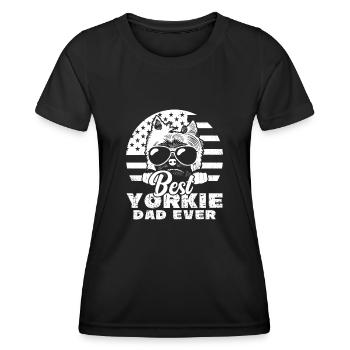 Yorkshire Terrier Yorkie Hund Geschenk - Frauen Funktions-T-Shirt - Schwarz - Vorne - AI Model Female 172 light (172cm)