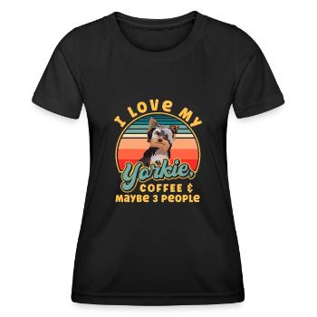 Yorkshire Terrier Yorkie Hund Geschenk - Frauen Funktions-T-Shirt - Schwarz - Vorne - AI Model Female 172 light (172cm)