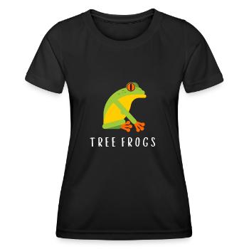 Agalychnis Callidryas Red Eyed Tree Frog - Frauen Funktions-T-Shirt - Schwarz - Vorne - AI Model Female 172 light (172cm)