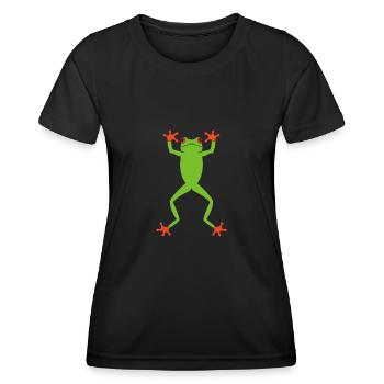 Agalychnis Callidryas Red Eyed Tree Frog - Frauen Funktions-T-Shirt - Schwarz - Vorne - AI Model Female 172 light (172cm)