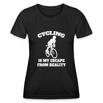 Mountainbike Fahrrad Radeln Fahrradtour Radfahren - Frauen Funktions-T-Shirt - Schwarz - Vorne - AI Model Female 172 light (172cm)