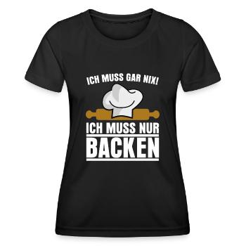 Konditor Zuckerbäcker Backen Konditorei - Frauen Funktions-T-Shirt - Schwarz - Vorne - AI Model Female 172 light (172cm)