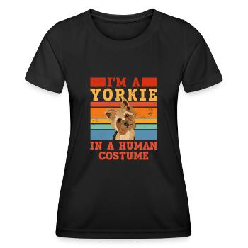 Yorkshire Terrier Yorkie Hund Geschenk - Frauen Funktions-T-Shirt - Schwarz - Vorne - AI Model Female 172 light (172cm)