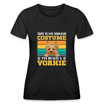 Yorkshire Terrier Yorkie Hund Geschenk - Frauen Funktions-T-Shirt - Schwarz - Vorne - AI Model Female 172 light (172cm)