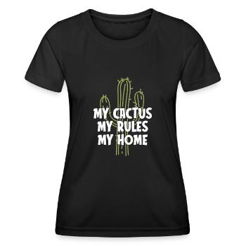 Cactus Jardin Cactus - T-shirt sport Femme - noir - Devant - AI Model Female 172 light (172cm)