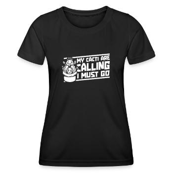 Cactus Jardin Cactus - T-shirt sport Femme - noir - Devant - AI Model Female 172 light (172cm)