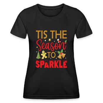 C’est la saison pour étinceler Noël - T-shirt sport Femme - noir - Devant - AI Model Female 172 light (172cm)