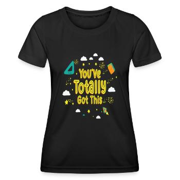 Étudiant étudiant la motivation Apprendre la positivité - T-shirt sport Femme - noir - Devant - AI Model Female 172 light (172cm)