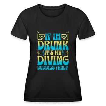 Si je suis ivre, c’est la faute de mes copains plongeurs - T-shirt sport Femme - noir - Devant - AI Model Female 172 light (172cm)