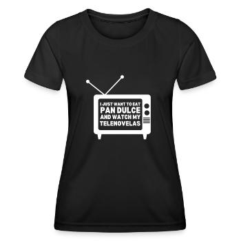 Telenovela Columbianas, émissions hispaniques et feuilletons - T-shirt sport Femme - noir - Devant - AI Model Female 172 light (172cm)